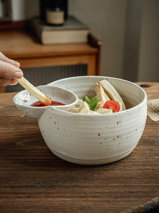 Ceramic Dip & Snack Bowl - Irregular Shape
