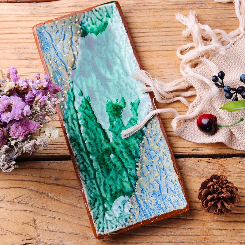 Rectangular Ceramic Sushi Plate - Glazed Finish