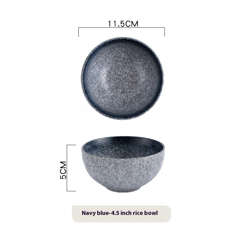 Small Glazed Ceramic Rice Bowl - 4.5 Inch