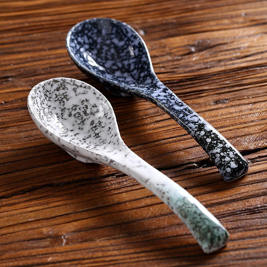 Long-Handle Ceramic Ladle - Glazed Finish