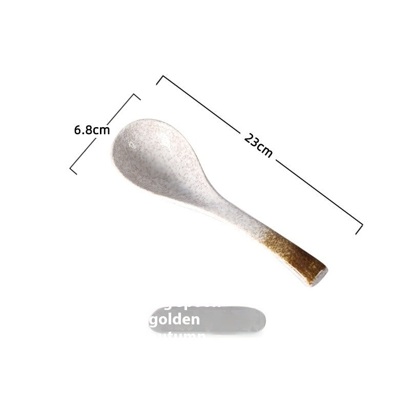 Long-Handle Ceramic Ladle - Glazed Finish