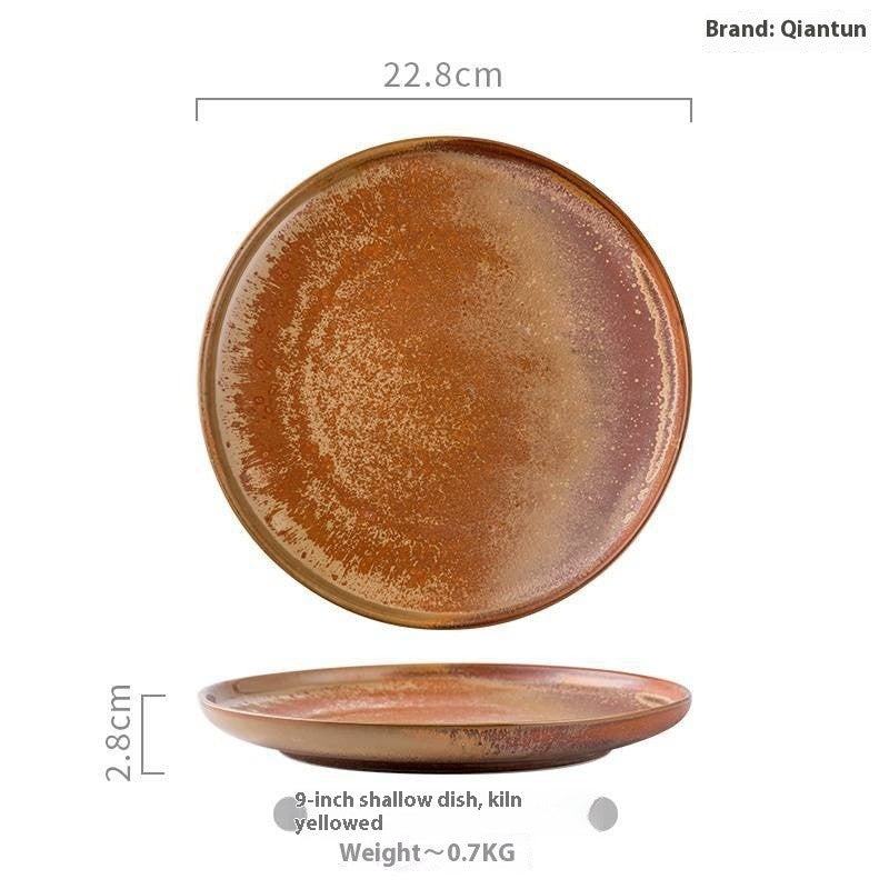 Nordic-Style Ceramic Plate - Glazed Finish