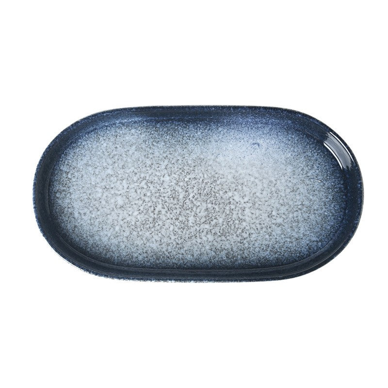 Japanese-Style Ceramic Fish Plate - 12 Inch