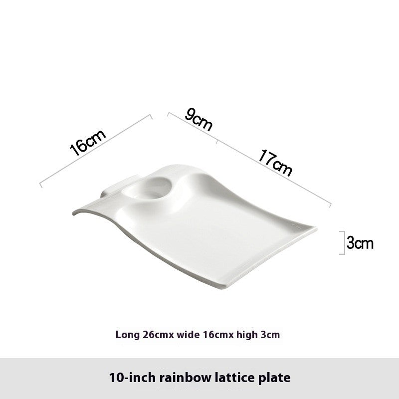 Irregular Ceramic Serving Platter - Underglaze
