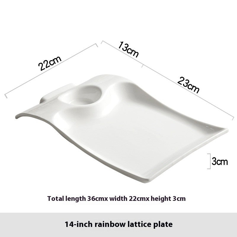 Irregular Ceramic Serving Platter - Underglaze