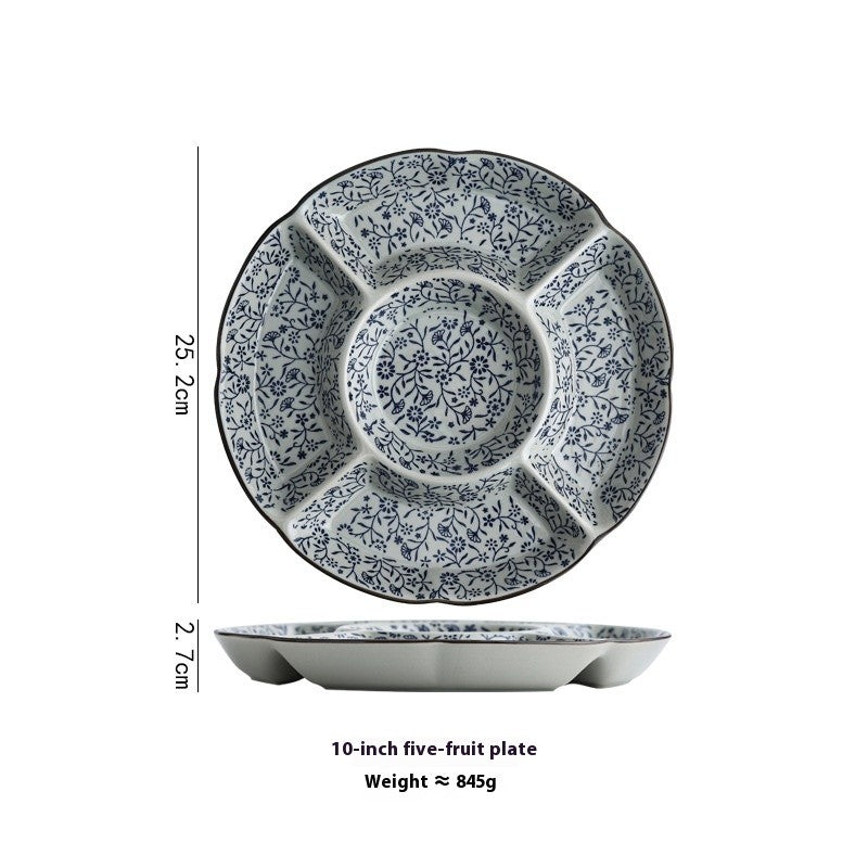 Five-Section Ceramic Serving Plate