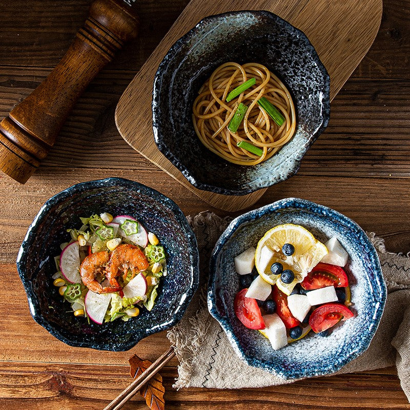 Irregular Ceramic Fruit Bowl - Glazed Finish