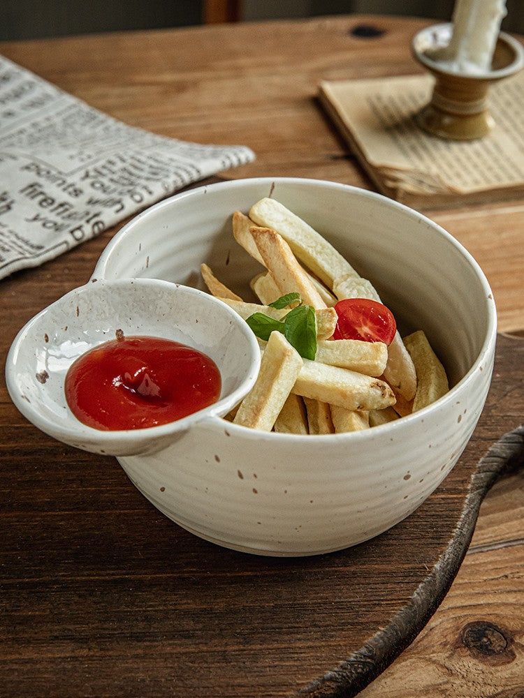 Ceramic Dip & Snack Bowl - Irregular Shape