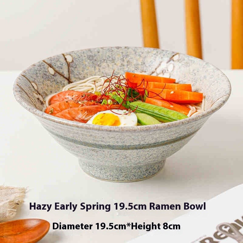 Japanese-Style Ceramic Bowl or Plate - Floral Underglaze Finish