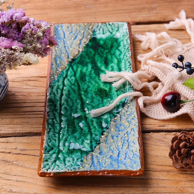 Rectangular Ceramic Sushi Plate - Glazed Finish