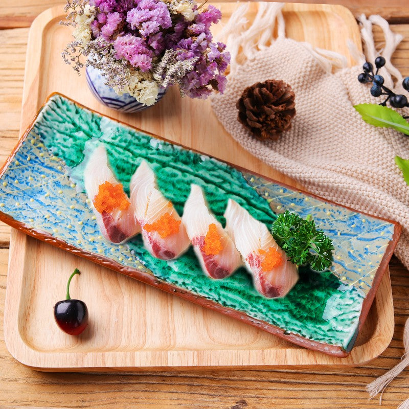 Rectangular Ceramic Sushi Plate - Glazed Finish