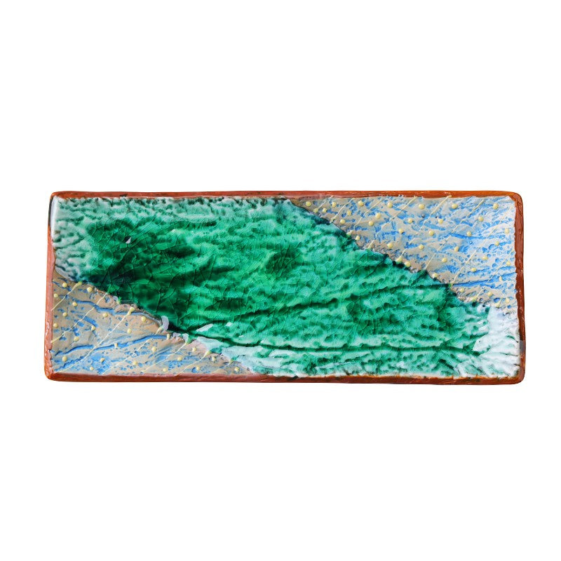 Rectangular Ceramic Sushi Plate - Glazed Finish