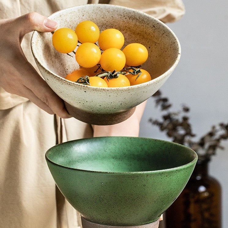 Ceramic Ramen Bowl - Bamboo-Hat Inspired Shape