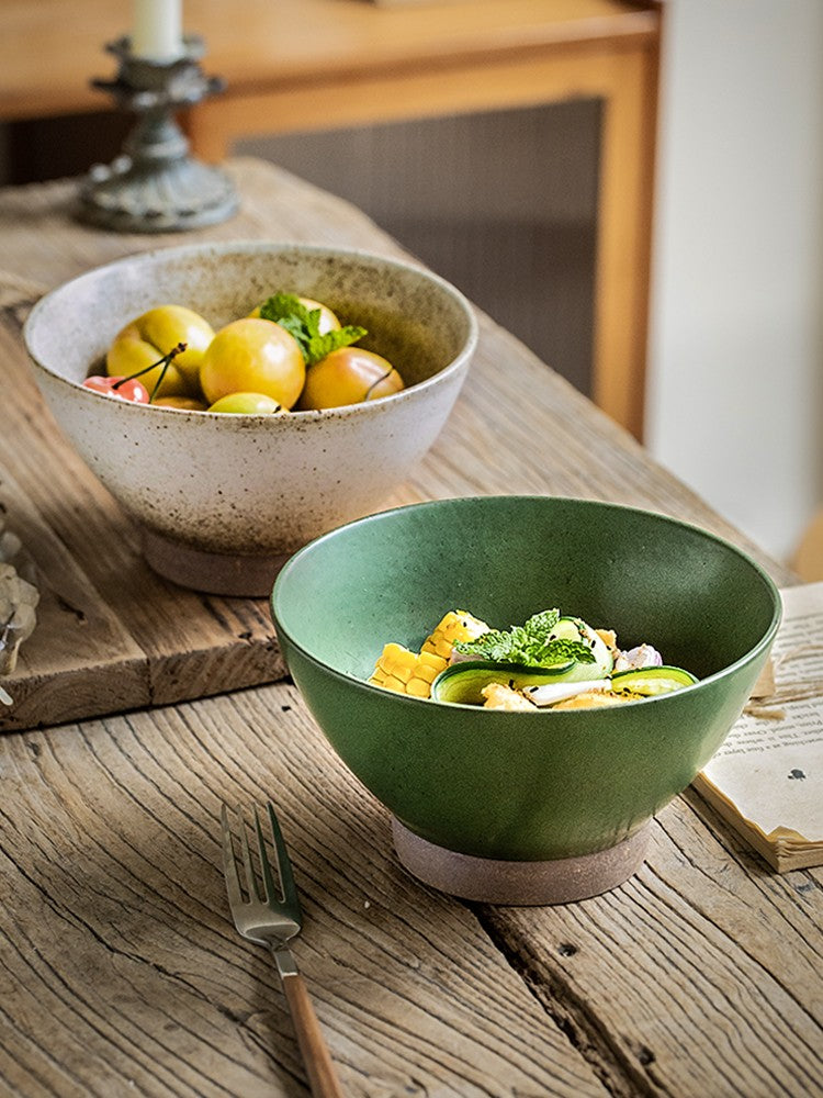 Ceramic Ramen Bowl - Bamboo-Hat Inspired Shape