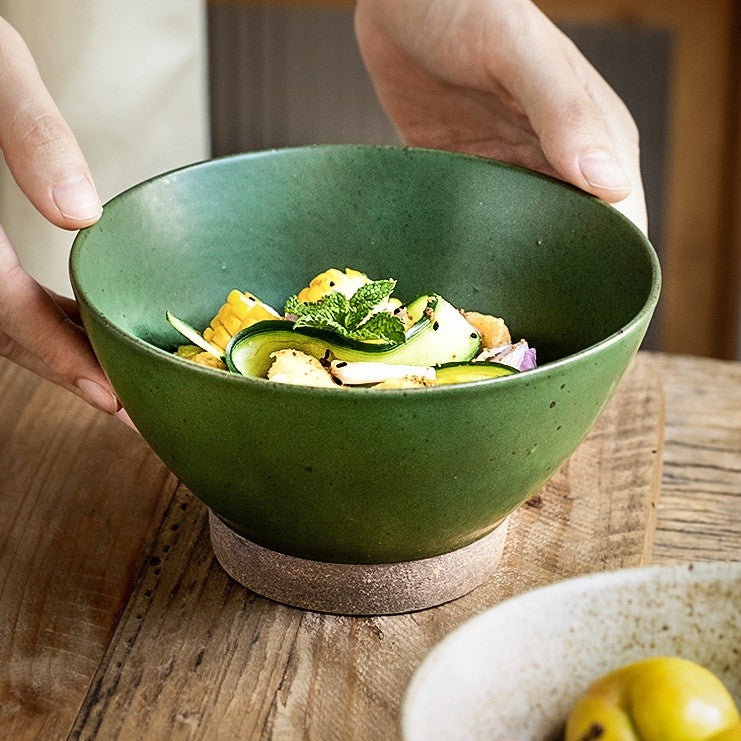 Ceramic Ramen Bowl - Bamboo-Hat Inspired Shape