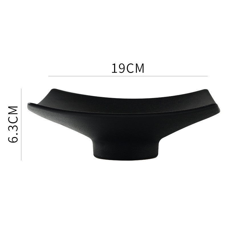 Square Ceramic High-Leg Plate - Matte Finish