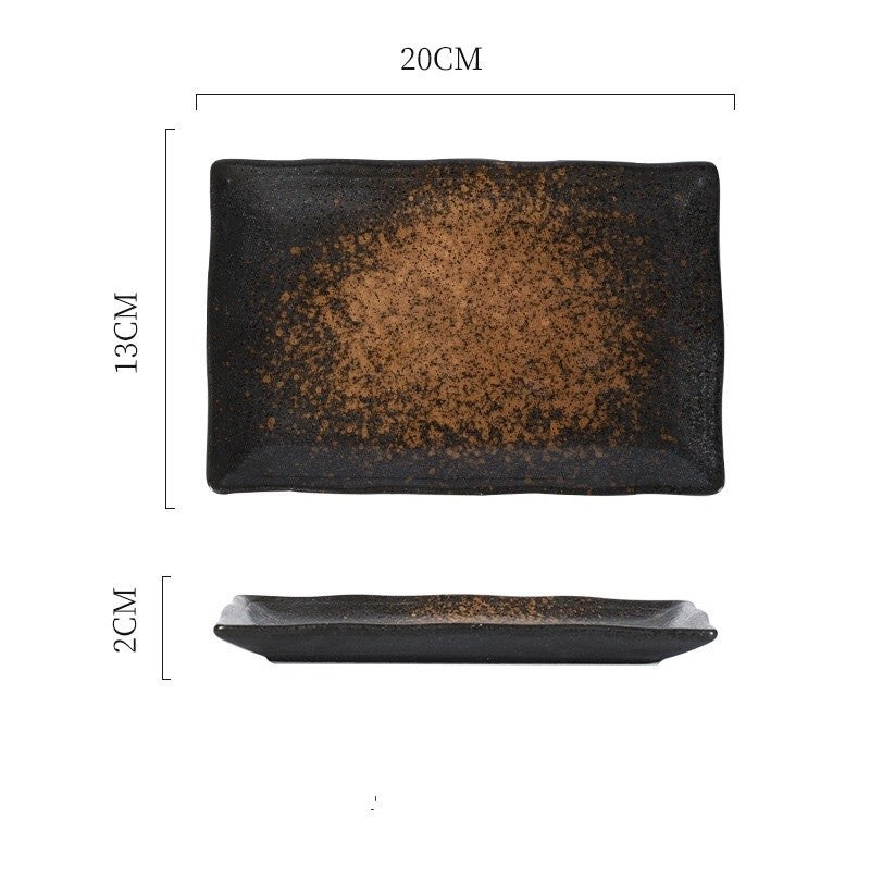 Rectangular Ceramic Sushi Plate - Underglaze