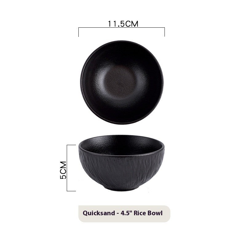 Small Glazed Ceramic Rice Bowl - 4.5 Inch