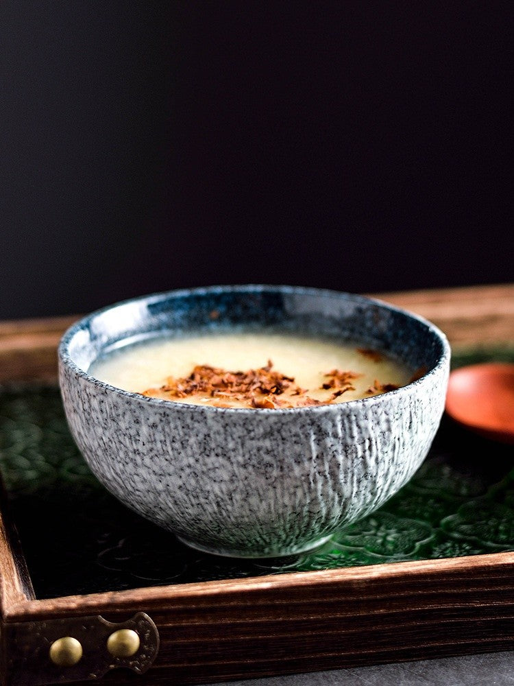 Small Glazed Ceramic Rice Bowl - 4.5 Inch