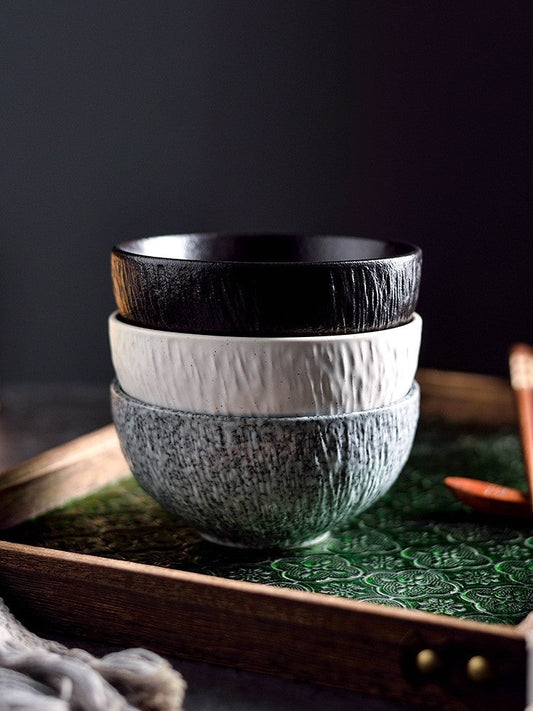 Small Glazed Ceramic Rice Bowl - 4.5 Inch