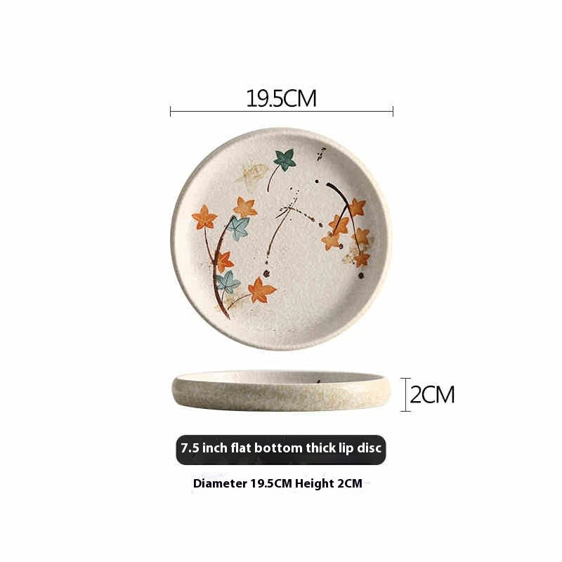 Square or Round Ceramic Plate - Stone-Texture Finish