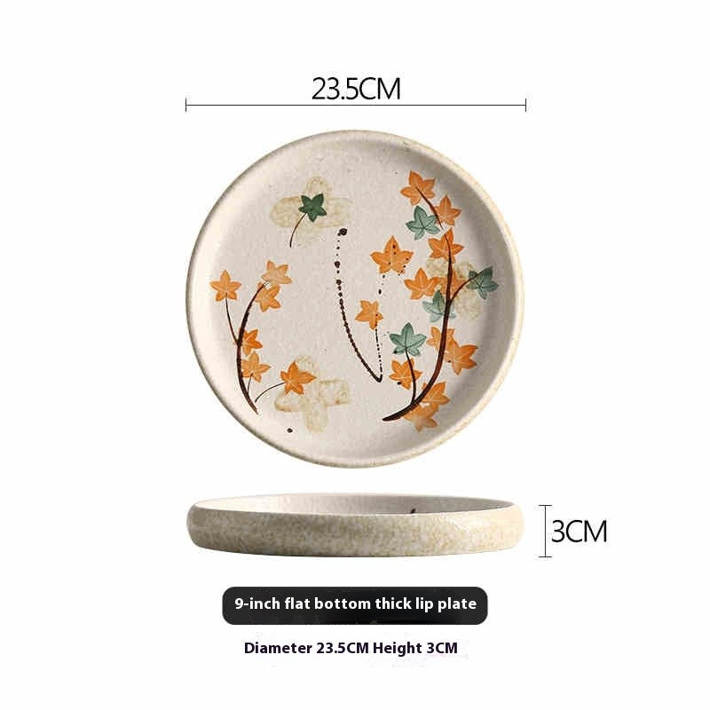 Square or Round Ceramic Plate - Stone-Texture Finish