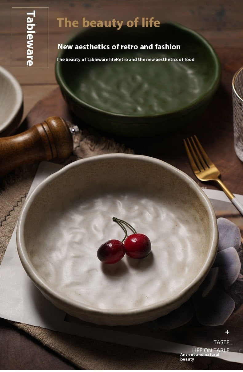 Deep Ceramic Soup Plate - Glazed Finish