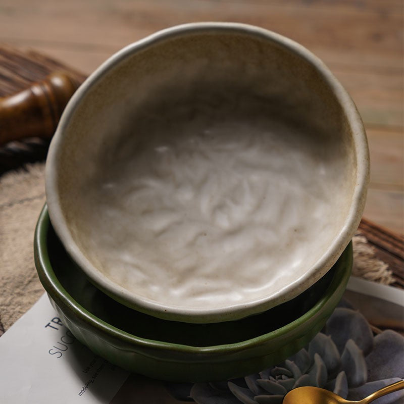 Deep Ceramic Soup Plate - Glazed Finish