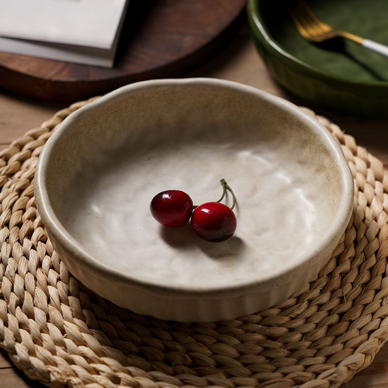 Deep Ceramic Soup Plate - Glazed Finish