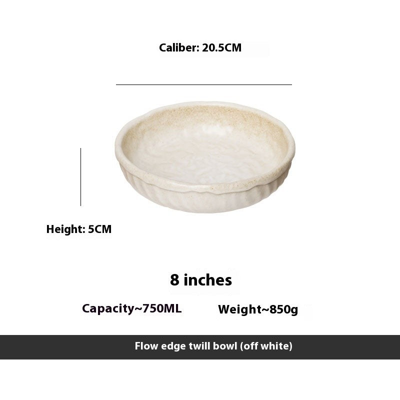 Deep Ceramic Soup Plate - Glazed Finish
