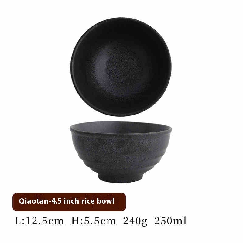 Underglaze Ceramic Rice Bowl - 4.5 Inch