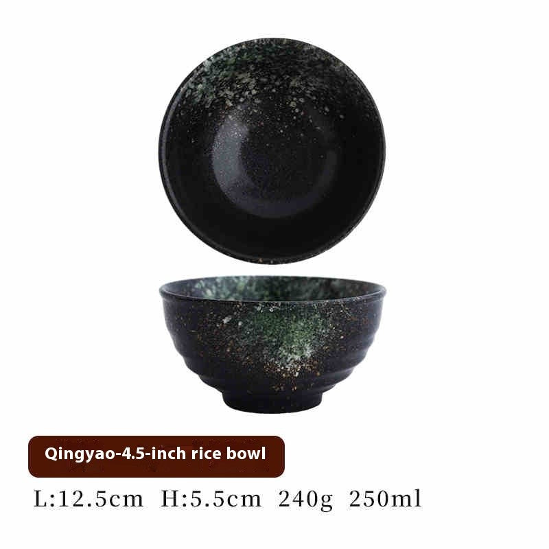 Underglaze Ceramic Rice Bowl - 4.5 Inch