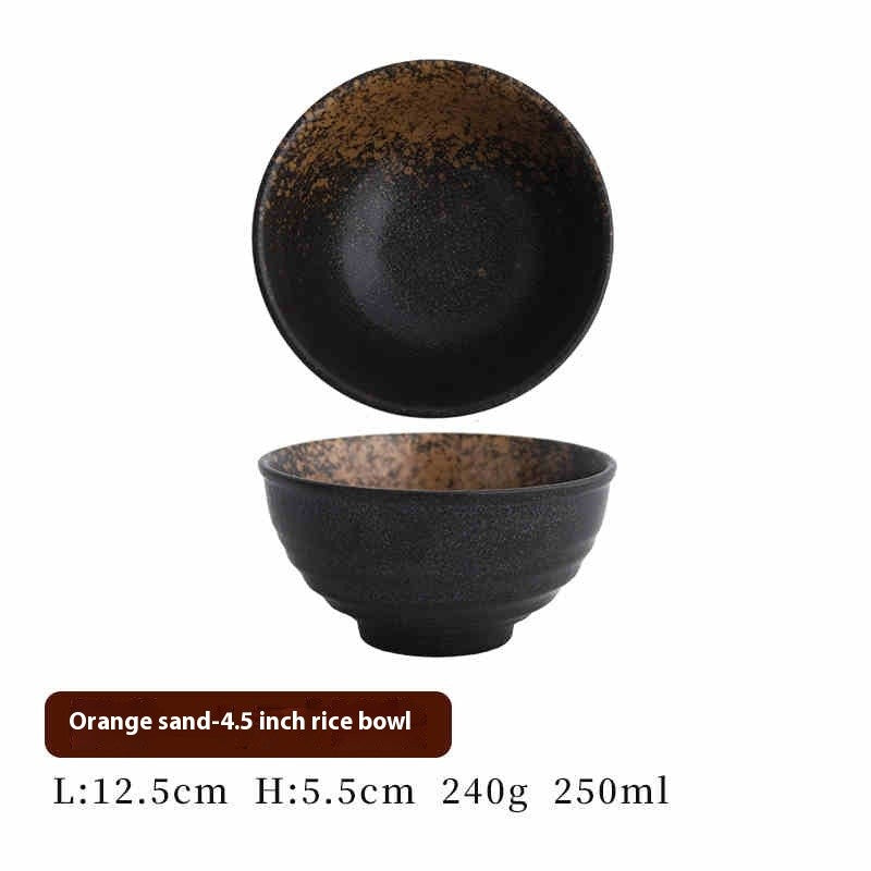 Underglaze Ceramic Rice Bowl - 4.5 Inch