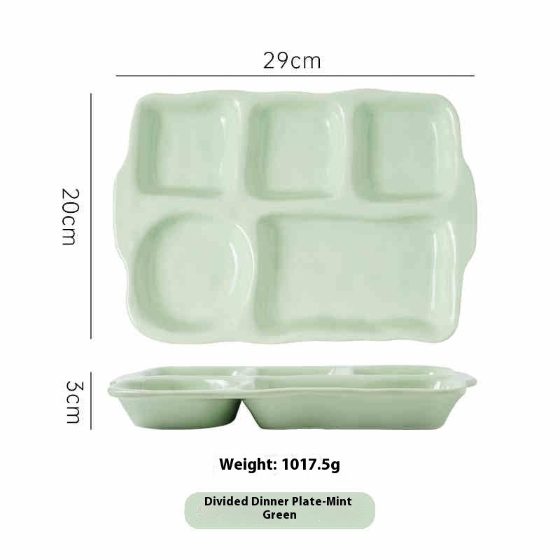 Rectangular Compartment Ceramic Plate - Underglaze
