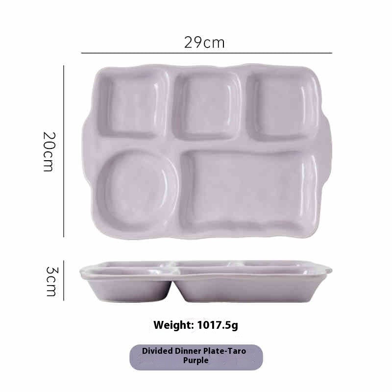 Rectangular Compartment Ceramic Plate - Underglaze