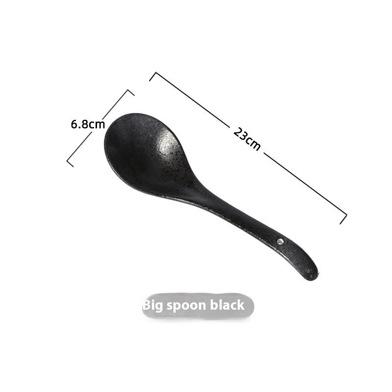 Long-Handle Ceramic Ladle - Glazed Finish