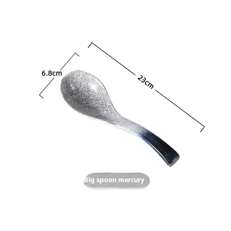 Long-Handle Ceramic Ladle - Glazed Finish