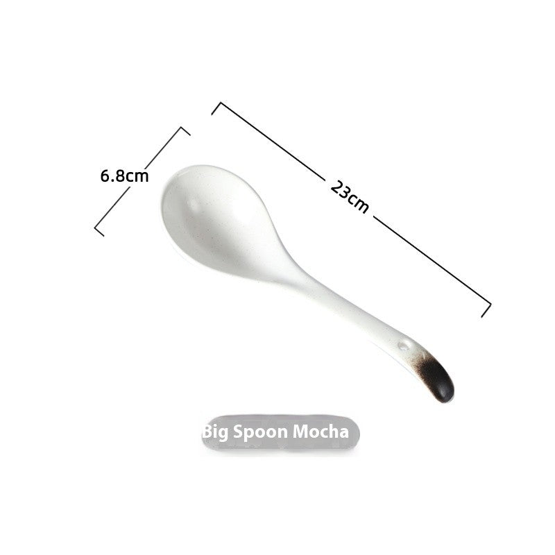 Long-Handle Ceramic Ladle - Glazed Finish
