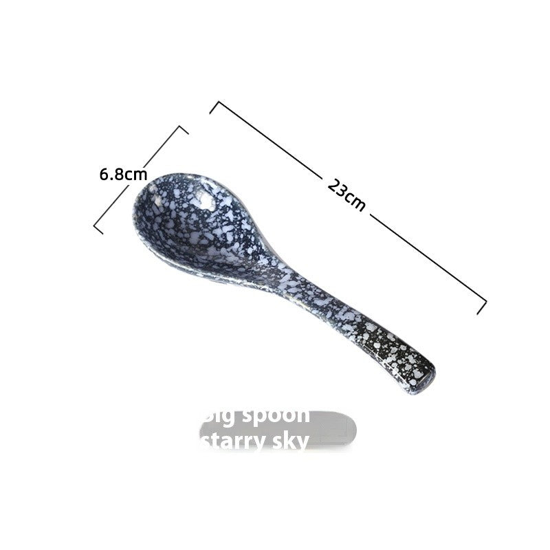 Long-Handle Ceramic Ladle - Glazed Finish