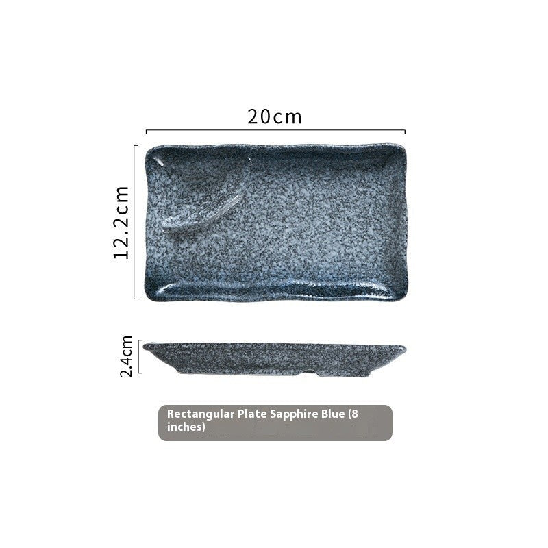 Rectangular Divider Ceramic Dipping Plate
