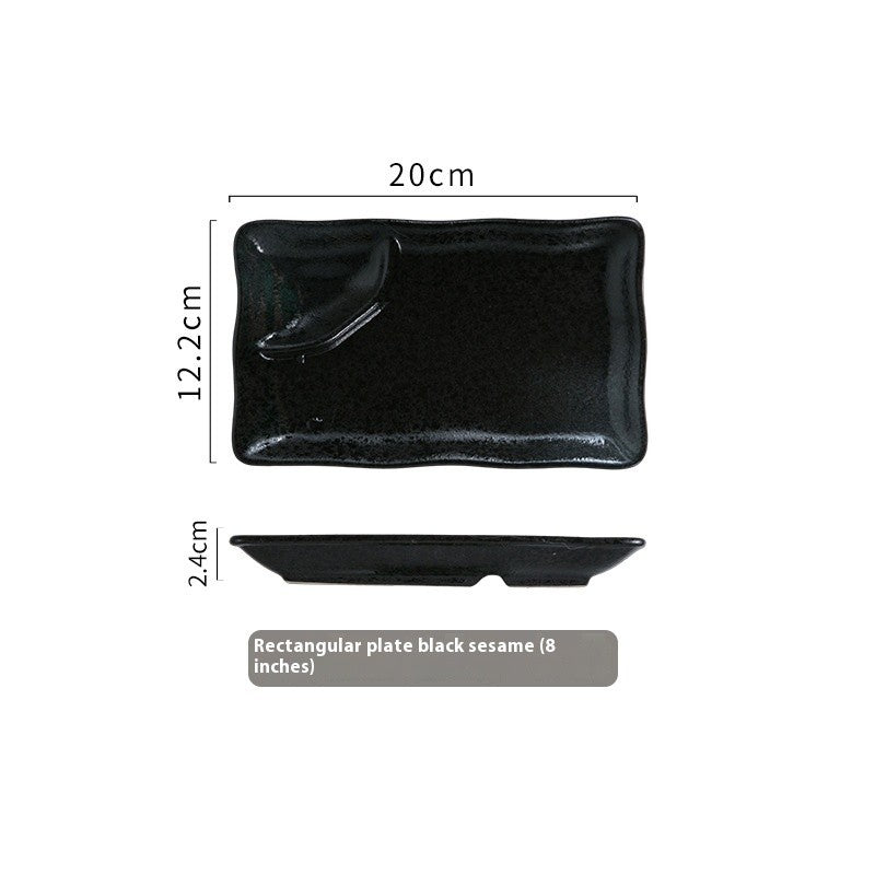 Rectangular Divider Ceramic Dipping Plate