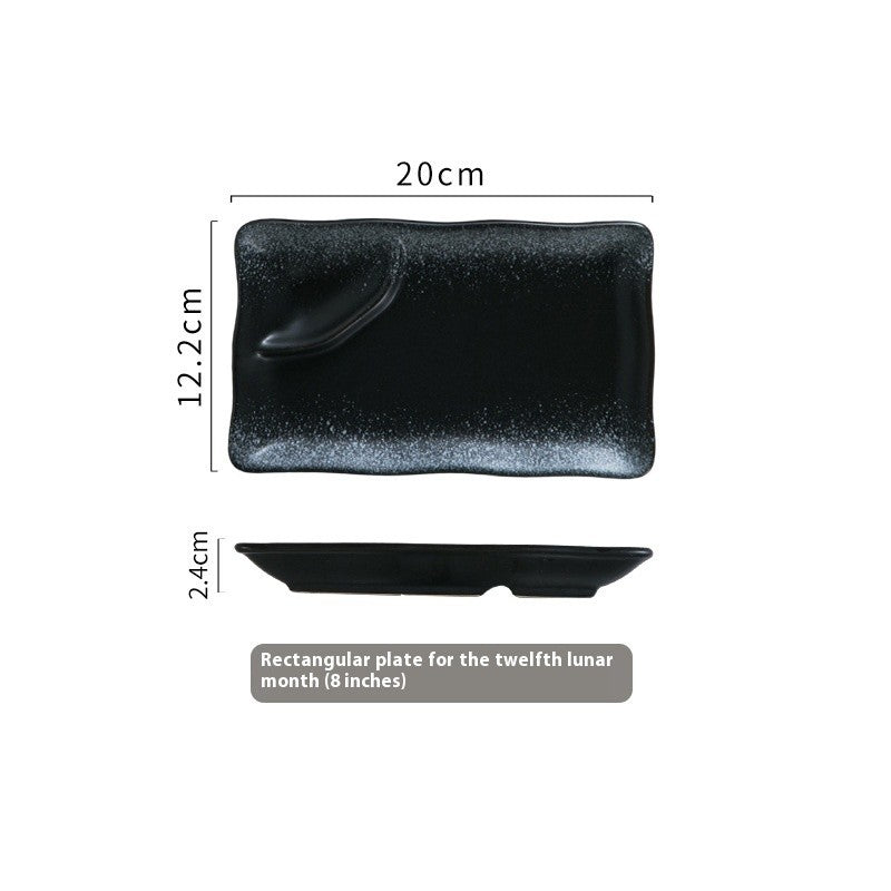 Rectangular Divider Ceramic Dipping Plate