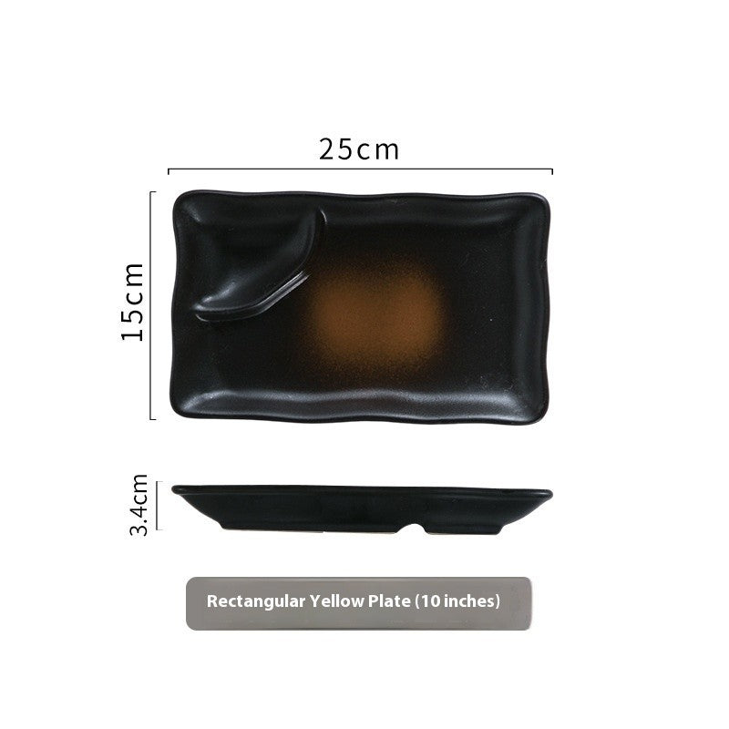 Rectangular Divider Ceramic Dipping Plate