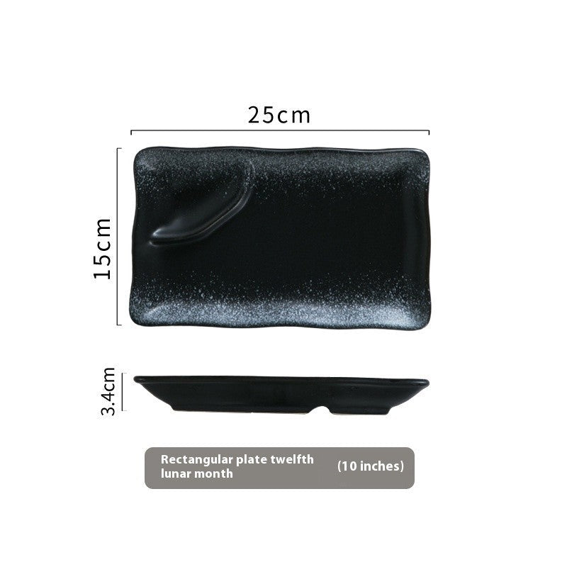 Rectangular Divider Ceramic Dipping Plate