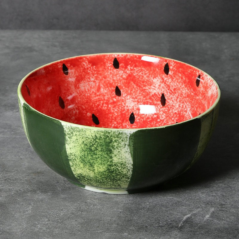 Hand-Painted Ceramic Bowl - Underglaze Finish