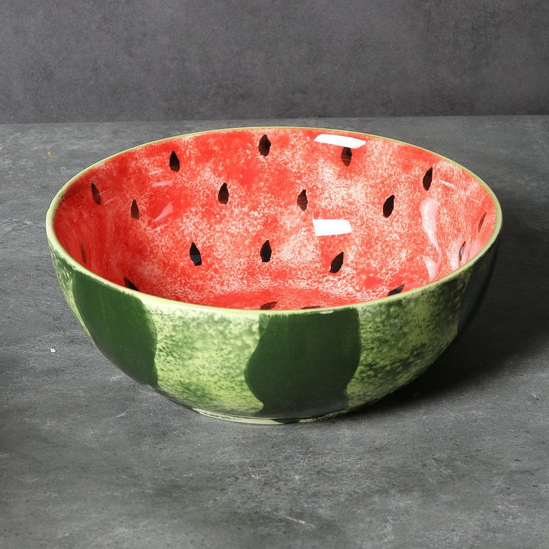Hand-Painted Ceramic Bowl - Underglaze Finish