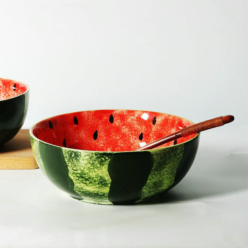 Hand-Painted Ceramic Bowl - Underglaze Finish