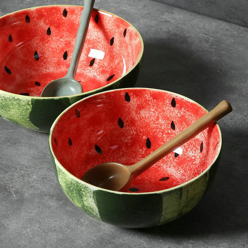 Hand-Painted Ceramic Bowl - Underglaze Finish