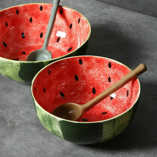 Hand-Painted Ceramic Bowl - Underglaze Finish