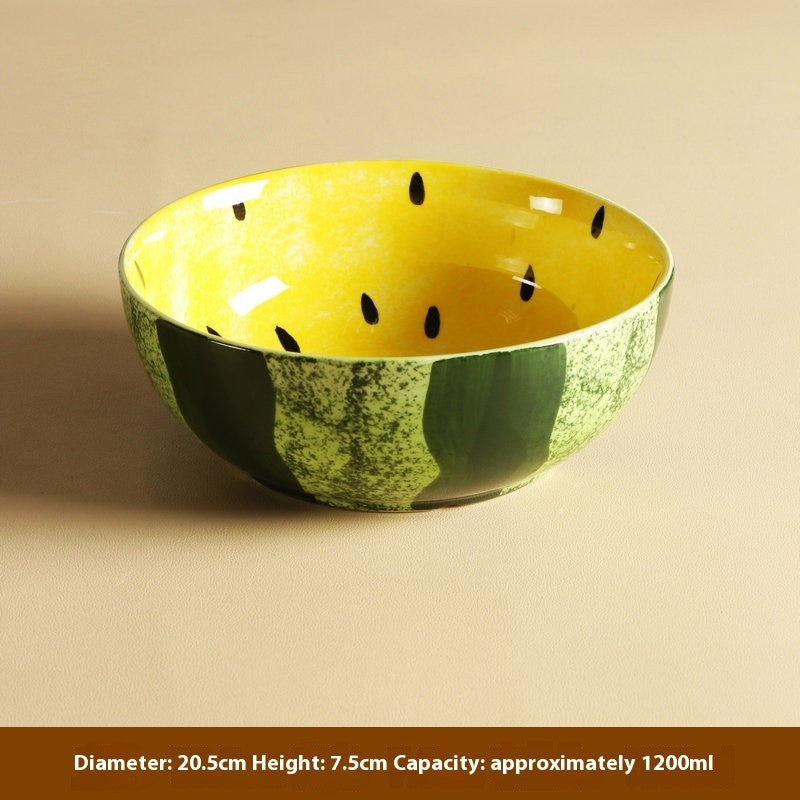 Hand-Painted Ceramic Bowl - Underglaze Finish